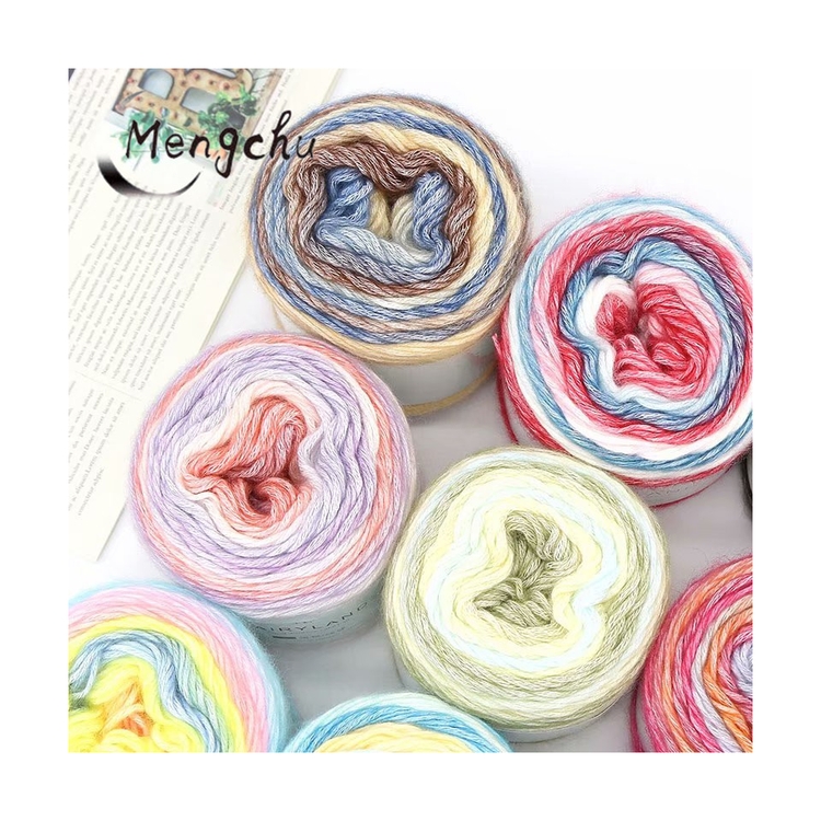 Yarncrafts красивые ручного вязания крючком натуральный Радужная многослойная хлопчатобумажная пряжа из смешанного волокна (с 5 слойные шарф подушка