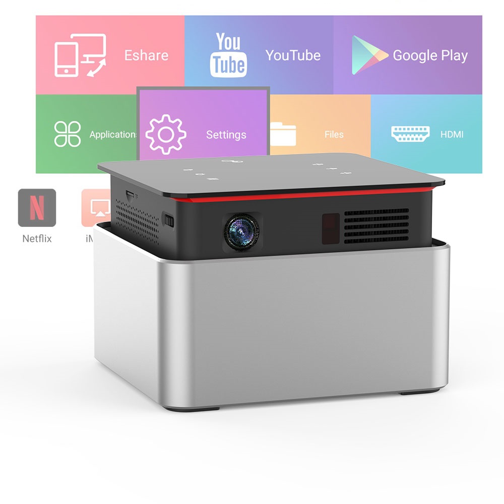Мини-проектор Kixin K6, 4K лазерный dlp real 3d проектор, Умный домашний кинотеатр, android, Wi-Fi портативный проектор с батареей