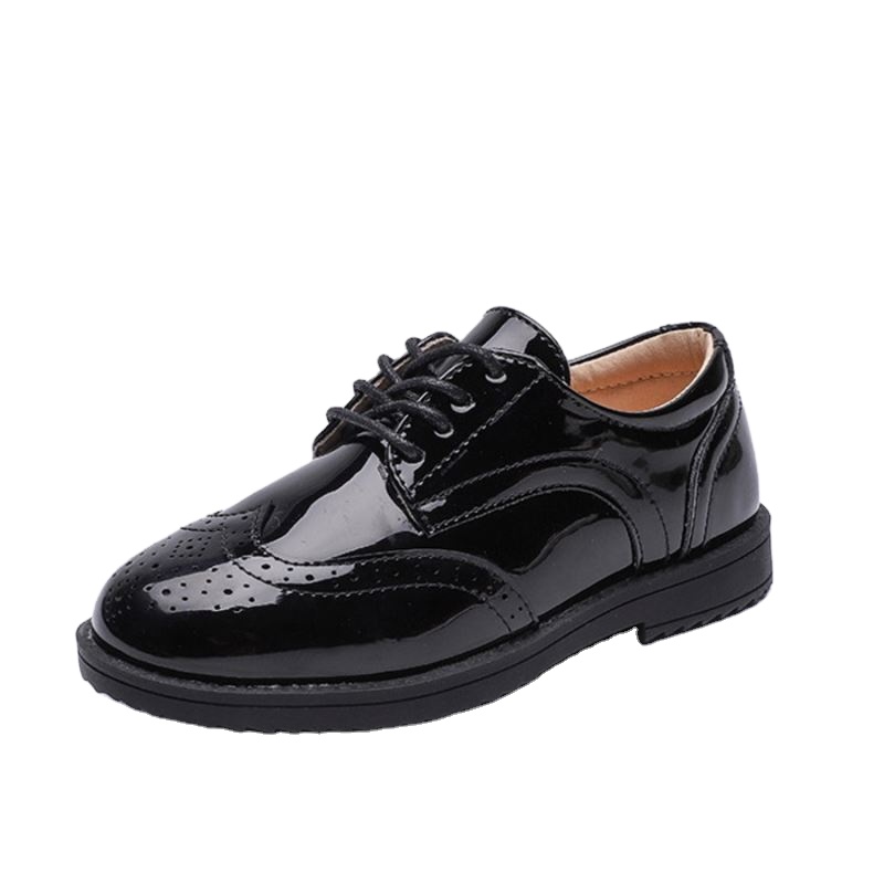 SANMAO school students performance shoes children's dress shoes boy's black PU leather uniform shoes
