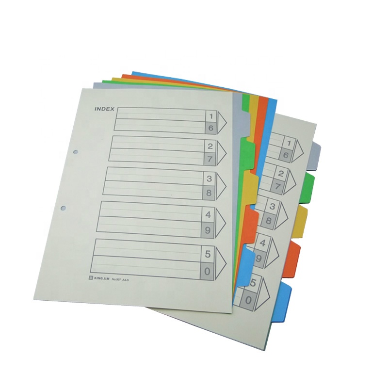 Factory customized colors card paper Index cards 5 color Tabs planner Index divider 5 colors index Tabs divider