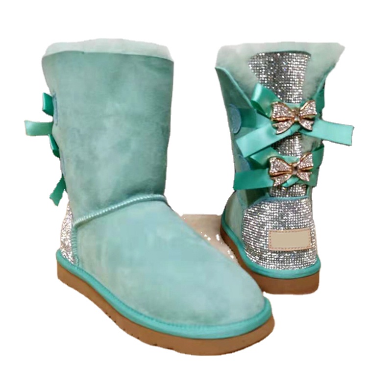 fashion high heels ladies christmas shoes modern ladies winter boots sheep fur snow boots
