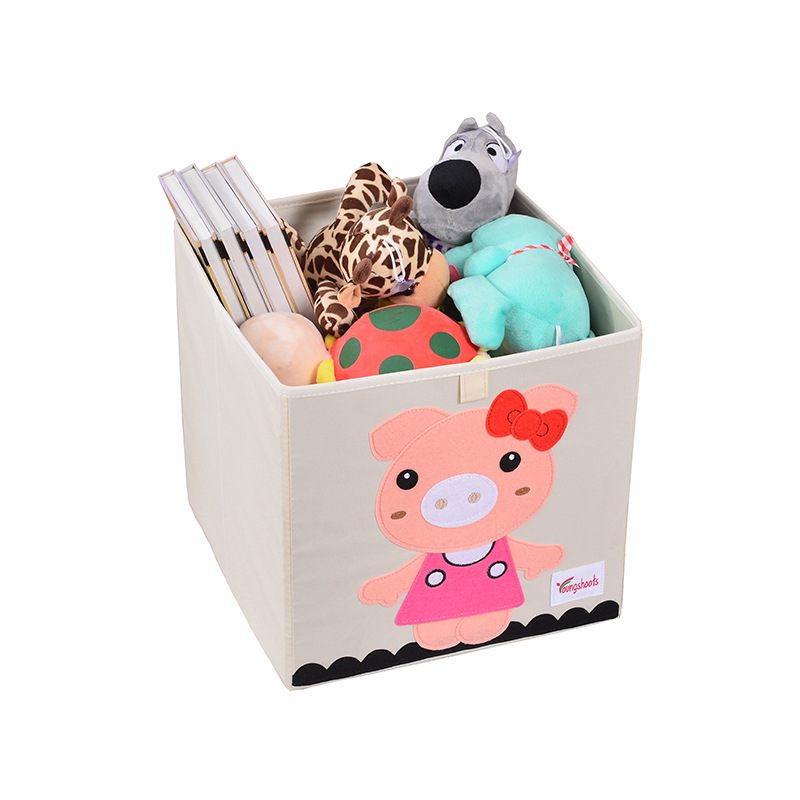 Cube Kindergarten Children Box Cartoon Animal Folding Storage Bins Wardrobe Drawer Clothes Basket Kids Toys Organizer