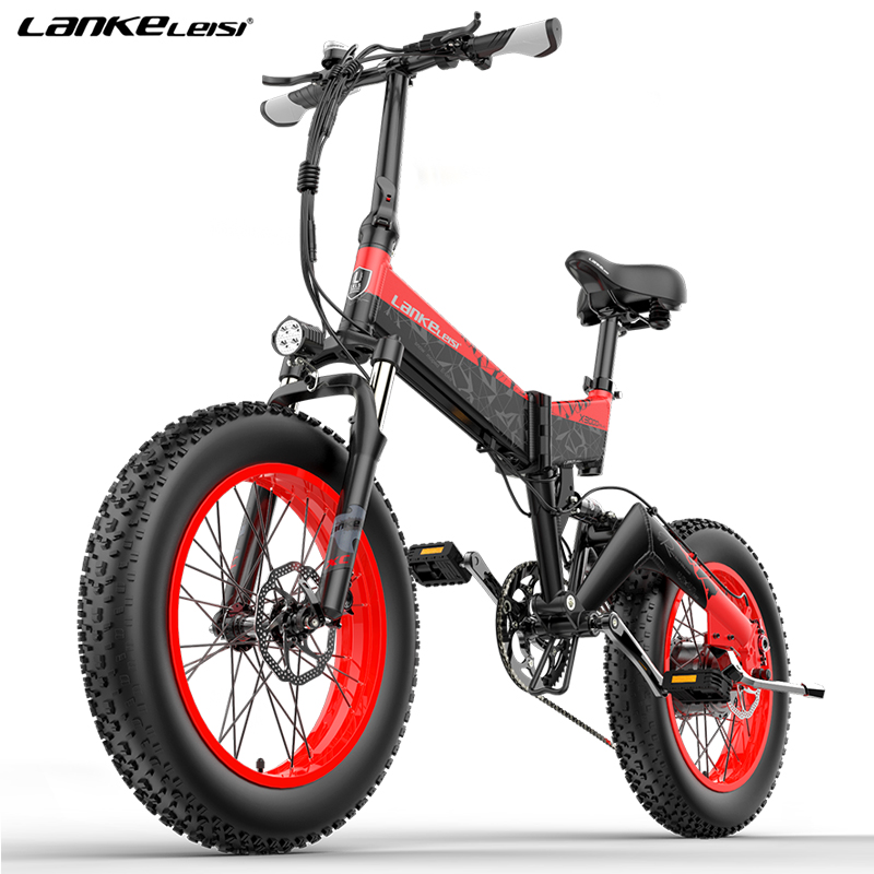 LANKELEISI X3000PLUS 20-дюймовый жир шины велосипед 48V1000W складной велосипед, оснащенный 14.5AH литиевая батарея