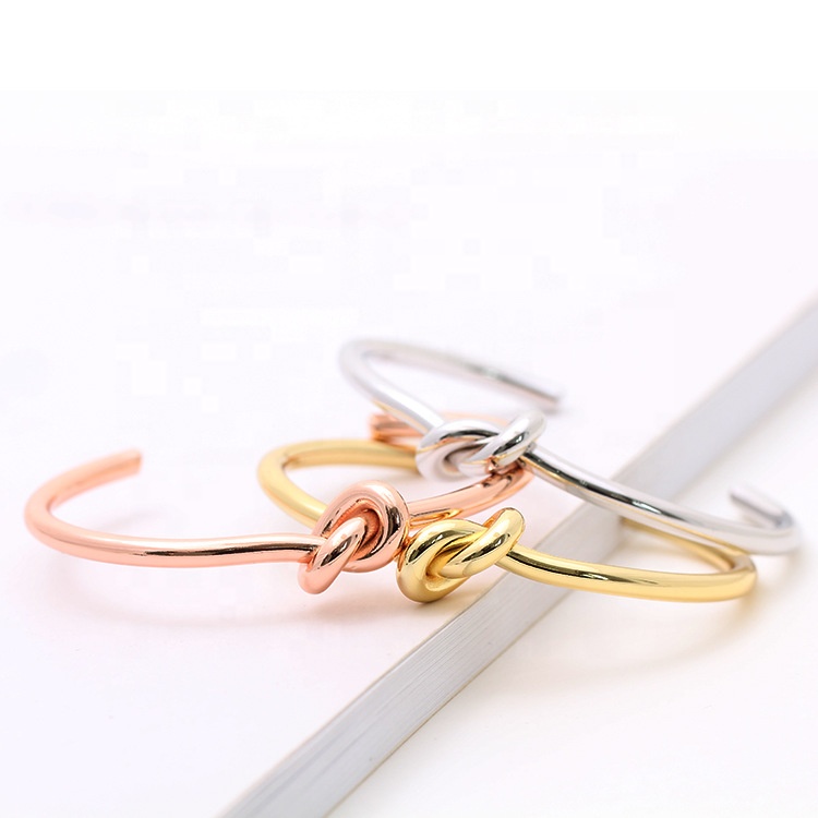 Wholesale Adjustable Love Knot Bracelet Bangle Women Girls 18k Gold Plated Jewelry
