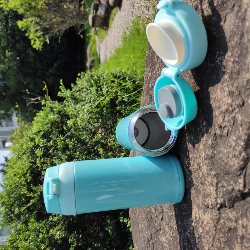 Free Sample 350ML/500ML Push Button Water Bottle Click Lock Open Flip Top Lid Double Wall Stainless Steel Vacuum Flask