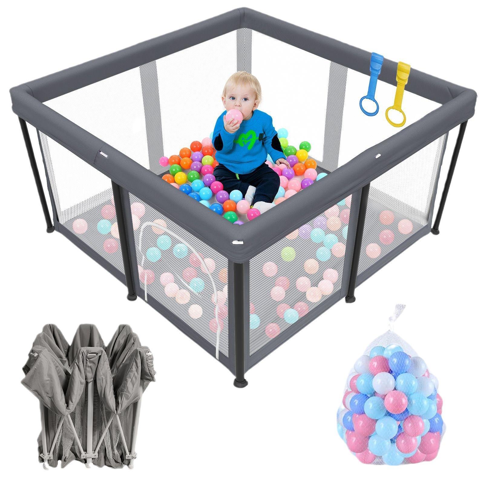 Hot selling indoor baby crib children's Oxford cloth woven playpen baby crawling safety game fence