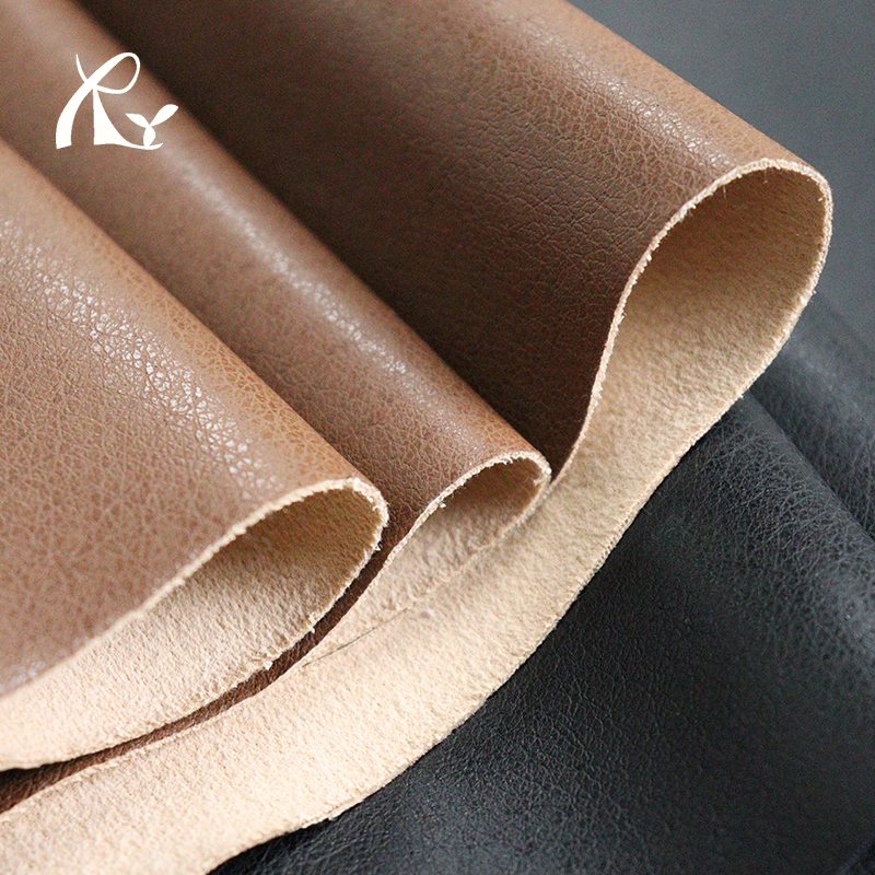 Pig grain Fine grain 0.7mm PU wear resistant for shoes Sofa imitation microfiber leather