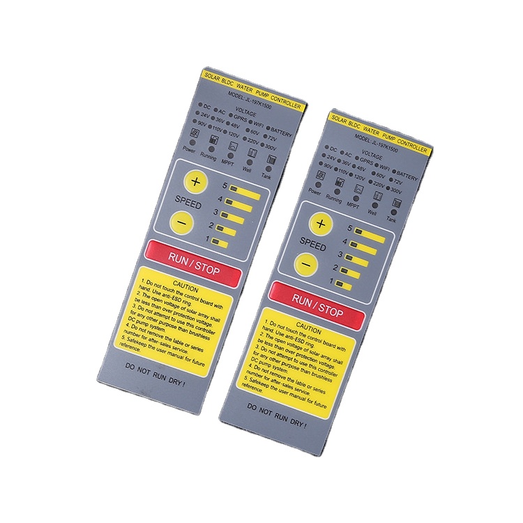 Customized household appliances PVC film embossed button control panel graphic overlay
