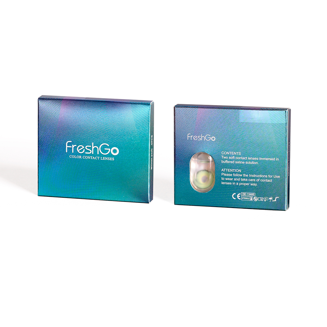 Free custom contact lenses boxes yearly colored contact lenses privite label wholesale color contact lens Paper Box lentillas