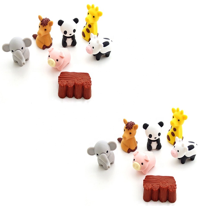 Eraser School Eraser Logo Stationery Animal Pencil Erasers Bulk Kids Toys for Party Favors Classroom Prizes and Carnival Gifts
