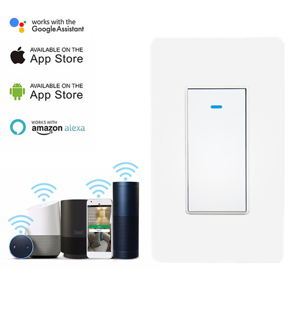 Умные настенные выключатели, Wi-Fi светильник с сенсорной панелью google home, электрические аксессуары, 1 комплект, беспроводной модуль