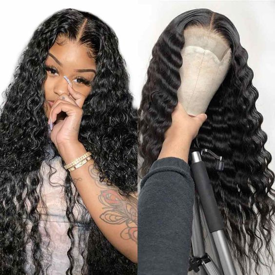Cheap Wholesale Mink Human Hair Extensions Deep Wave Cuticle Aligned Hair,Brazilian Hair Bundles Wigs For Black Women