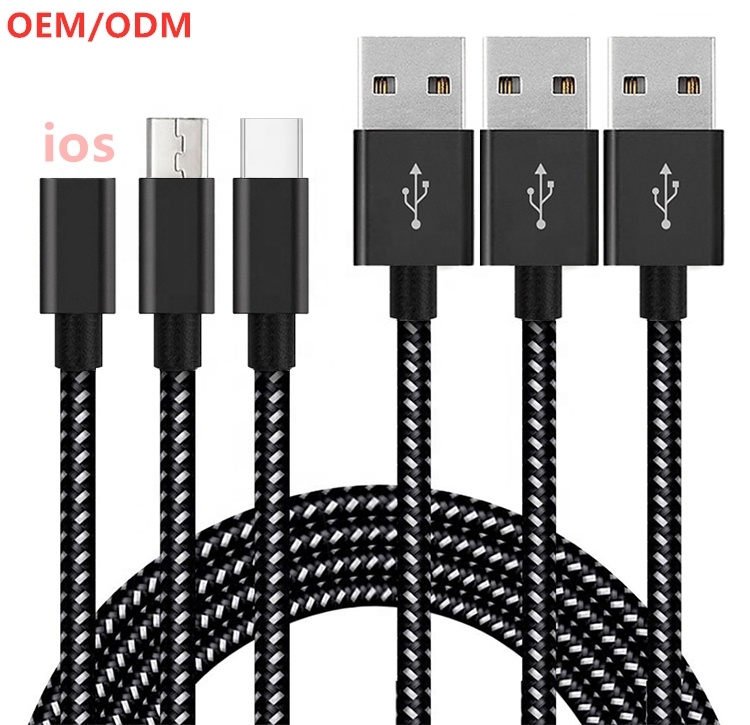 1 м 2 м 3 м 3ft 6ft 9ft Плетеный Micro Usb Type C 5a быстрое зарядное устройство для передачи данных Usb кабель для Iphone кабель для Apple Iphone