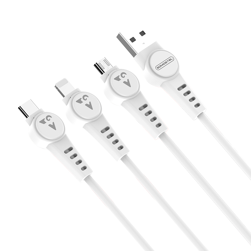 SOMOSTEL SMS-BP05 3.3ft/1m powerline cable LED charging light 2.0A Charging cable cable holder for iphone 13