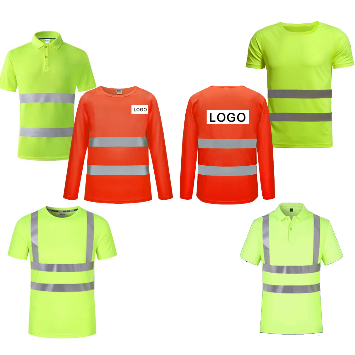 Protective Wholesale Hi Vis Security Work Construction Reflection Safety High Visibility T-shirts Reflective Polo Shirt