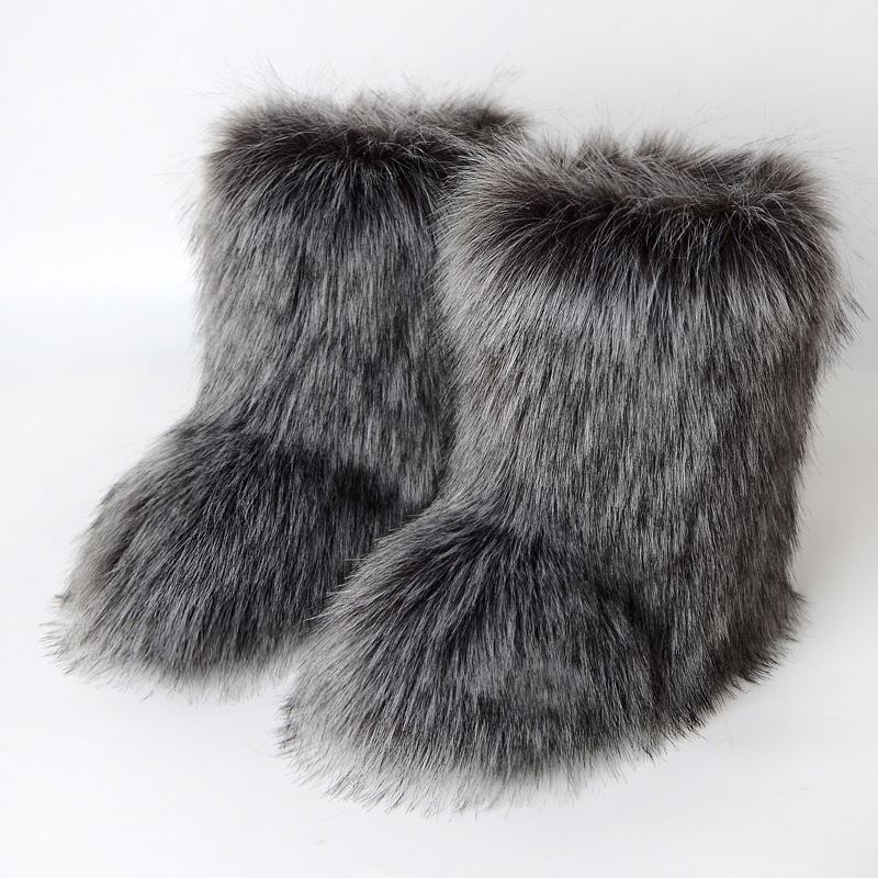 America Chinese Cheap Winter Snow Boots Faux Fur Boots for Women