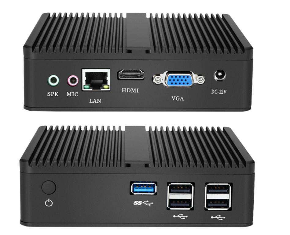 Промышленный мини-ПК i3/i5/celeron, процессор Intel Celeron J1900 четыре ядра, 8 ГБ ОЗУ 128 Гб SSD, Wi-Fi, домашний кинотеатр без вентилятора