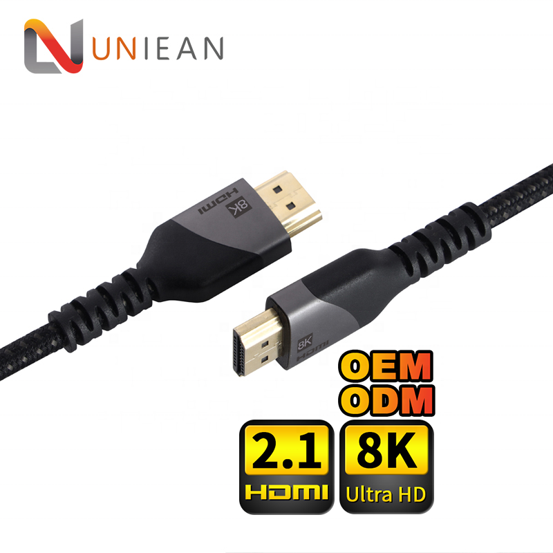 Позолоченные разъемы, алюминиевый корпус, плетеный проектор 8K 60 Гц, кабель HDMI 2,1 для OEM ODM