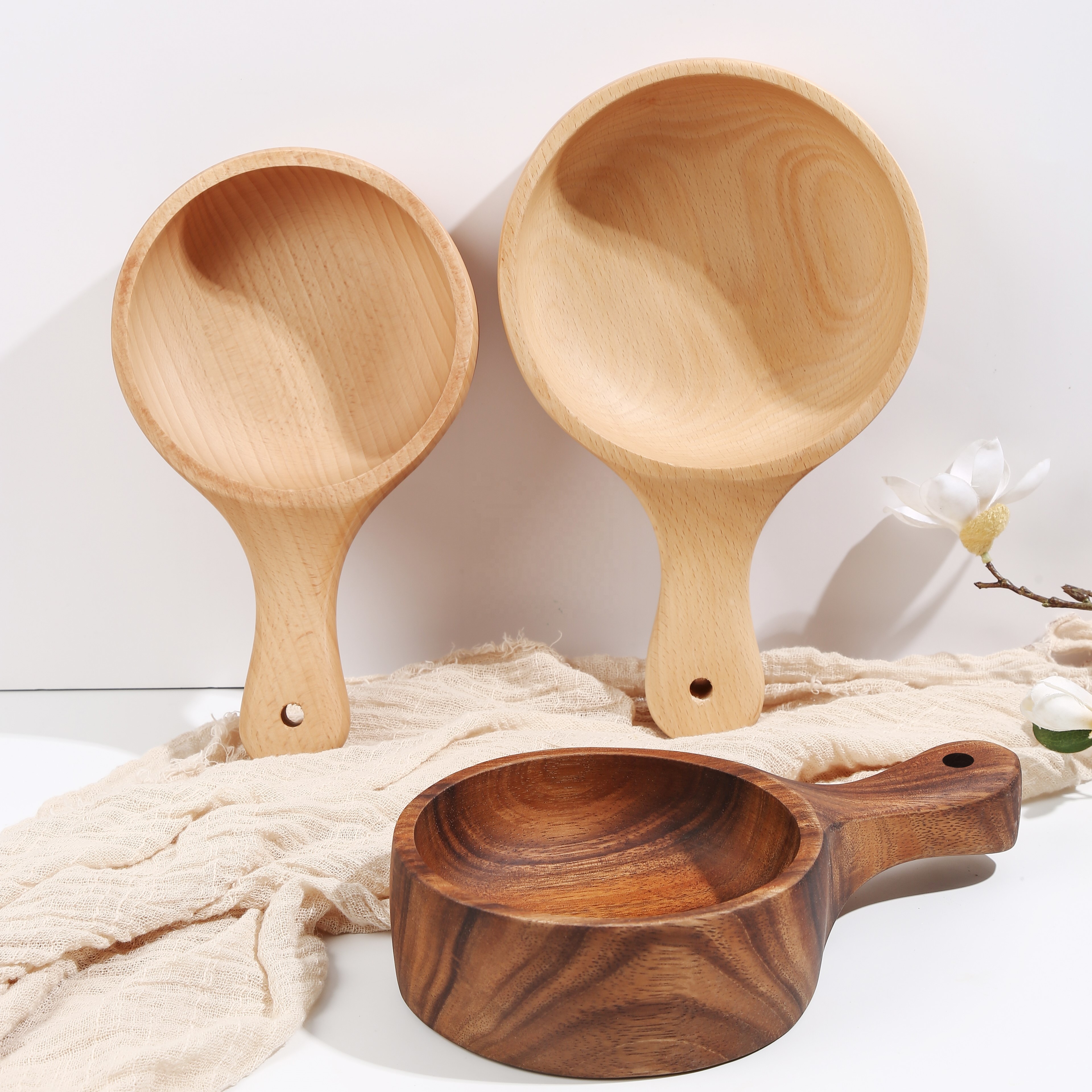 2021 Amazon selling wholesale dough wooden bowls wooden plates and bowls for mixing and serving Eco Friendly Biodegradable Fiber