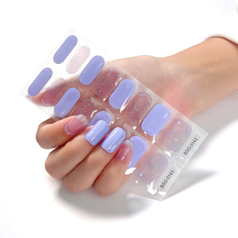 Zhengxiang factory Factory price UV Gel Nail Sticker Customized design Non toxic Real Gel Nail Wraps