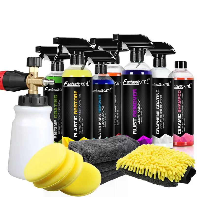 Ceramic Car Wash & Protection Kit with Big Mouth Release Foam Cannon 16 oz Car Care Cleaning Chemicals