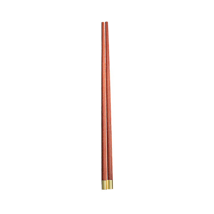 Factory Direct metal custom logo natural degradable wooden chopsticks sustainable cutlery