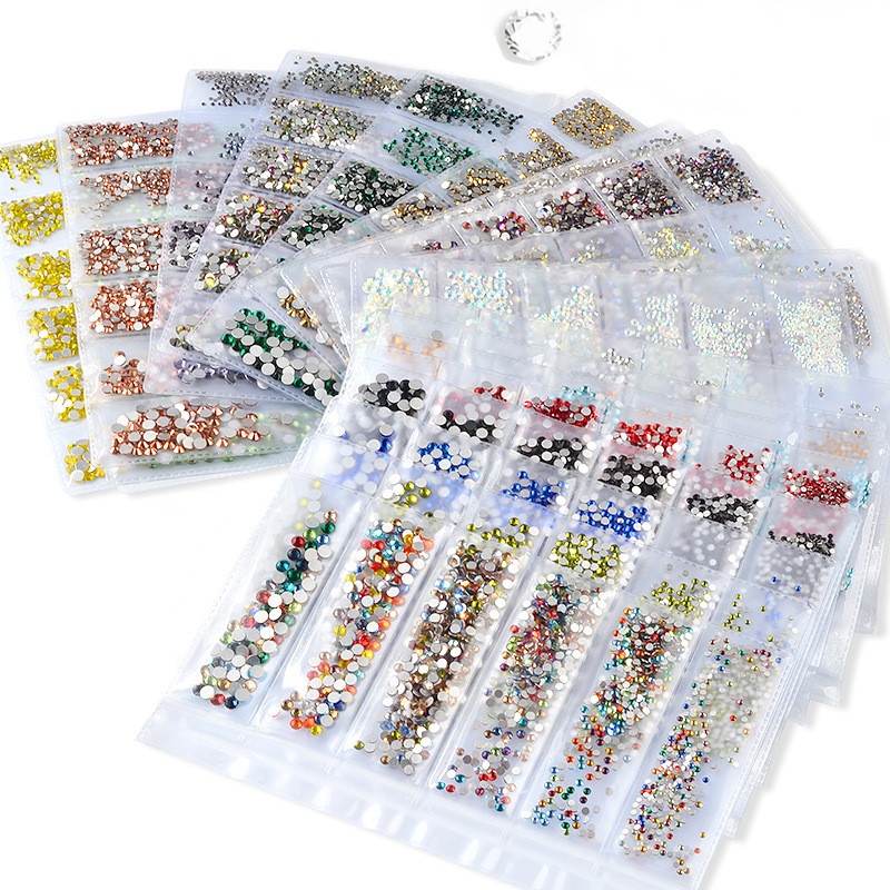 3D Nail Art Rhinestone Flat-Bottom Multi-Size Multi-Color Nail Jewelry Sticker Diamond for Nails DIY Decoration Accessories