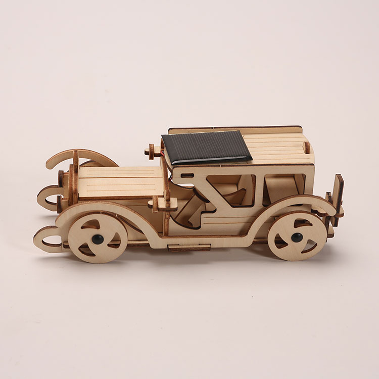 Подвижный автомобильный комплект, Деревянные 3d сборные игрушки на солнечных батареях