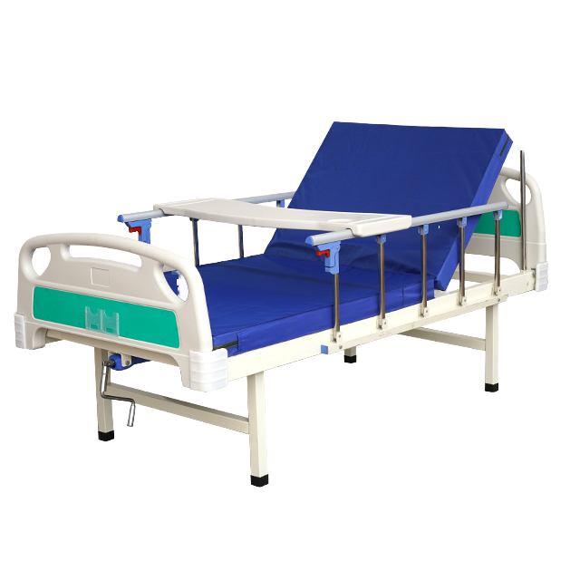 MT Medical Manual Hospital Bed with Crank Factory Price Steel ABS PP Material for Nursing Patient Care Hospital Furniture