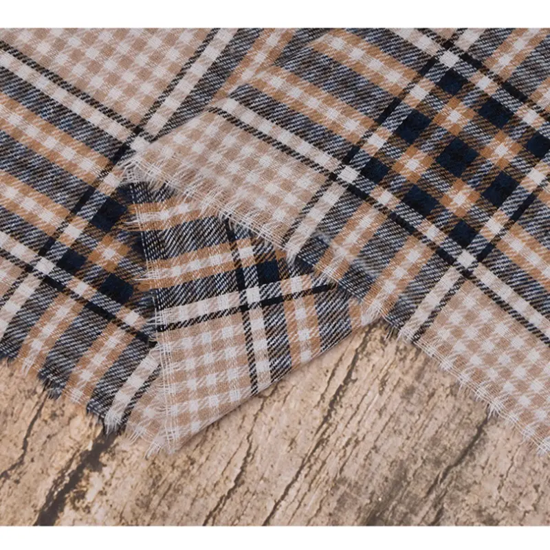 Wholesale color plaid fabric fashion double-sided yarn-dyed shirts and T-shirts spot fashion fabrics