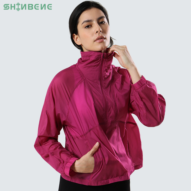 SHINBENE Women's UPF 50+ UV Sun Protection Hoodies Jacket Summer Half Zipper Long Sleeves Sun Shirts