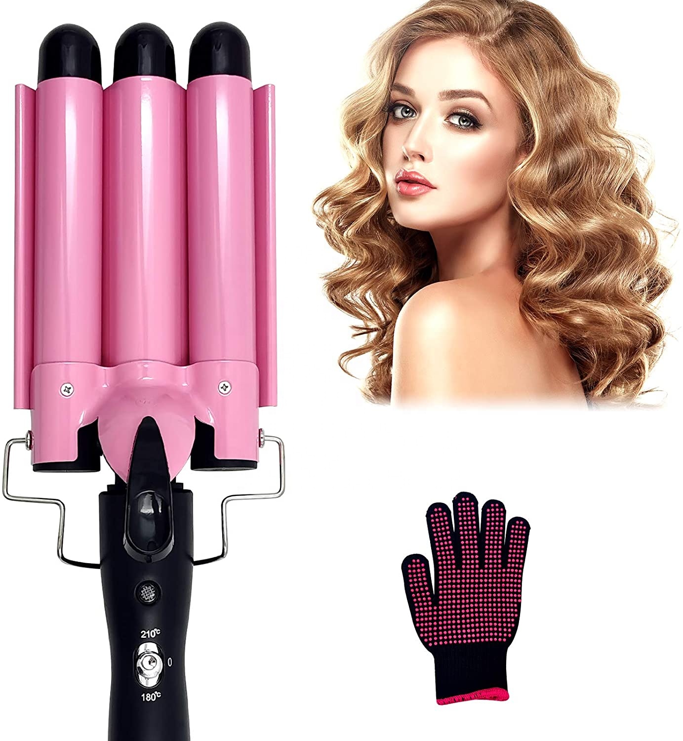 Dropshipping Hot Selling Wand CeramicWand Ceramic Curling Iron Hair Curling Wavy 3 Barrel Automatic Hair Curler