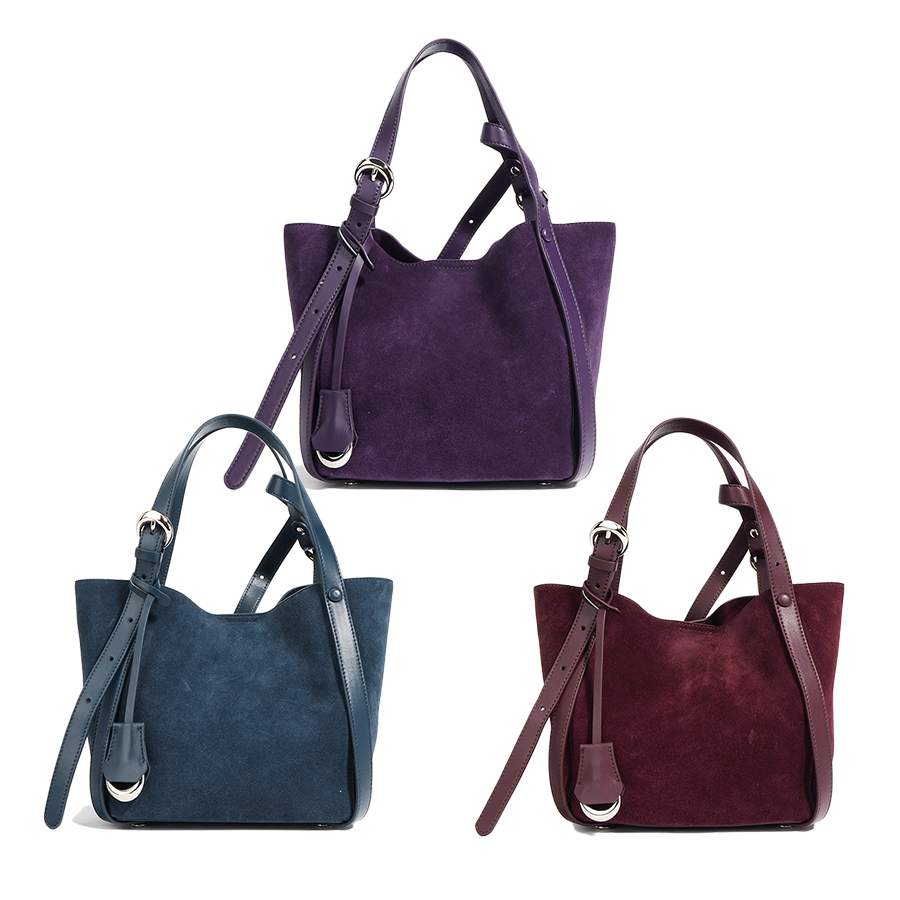 custom logo ladies genuine leather bucket suede bags purse tote crossbody shoulder designer bags for women 2024 3237