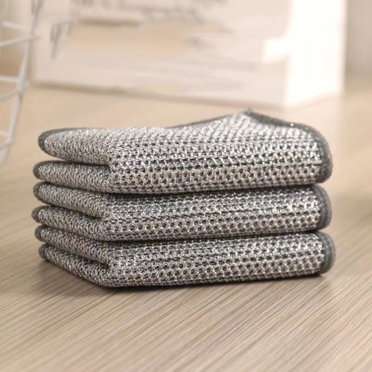 Kitchen Wire Dishwashing Rag Pots Grills Dish Cleaning Cloths Wet and Dry Scrubber Pad Non Scratch Wire Dishcloth