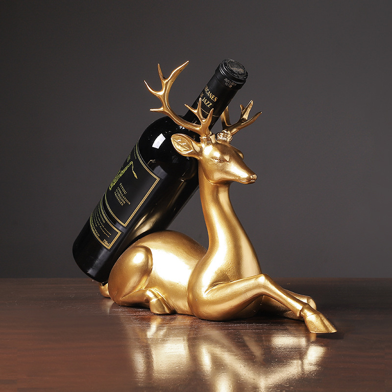2021 custom rack wine rack cabinet luxury creative home decor wapiti antler resin craftwork wine bottle holder
