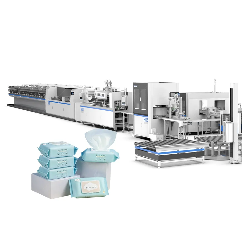 Water Baby Wipes Making Machine Original Baby Wipes Wet Tissue Packaging Machine with Lid Applicator