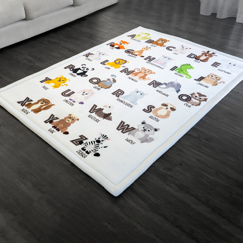 Factory Supply Thick rib Cartoon Carpet Indoor Floor Rug Living Room Mat Digital Printed Memory Foam Kindergarten Floor Mats