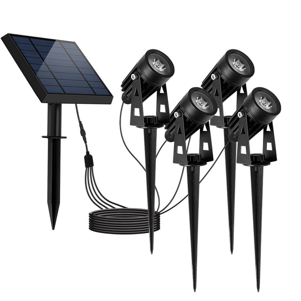 Fteck Outdoor Waterproof Spotlight Tree LED Lighte IP65 Decorative Adjustable LED Spike Solar Garden Spot Light Lawn Lamp