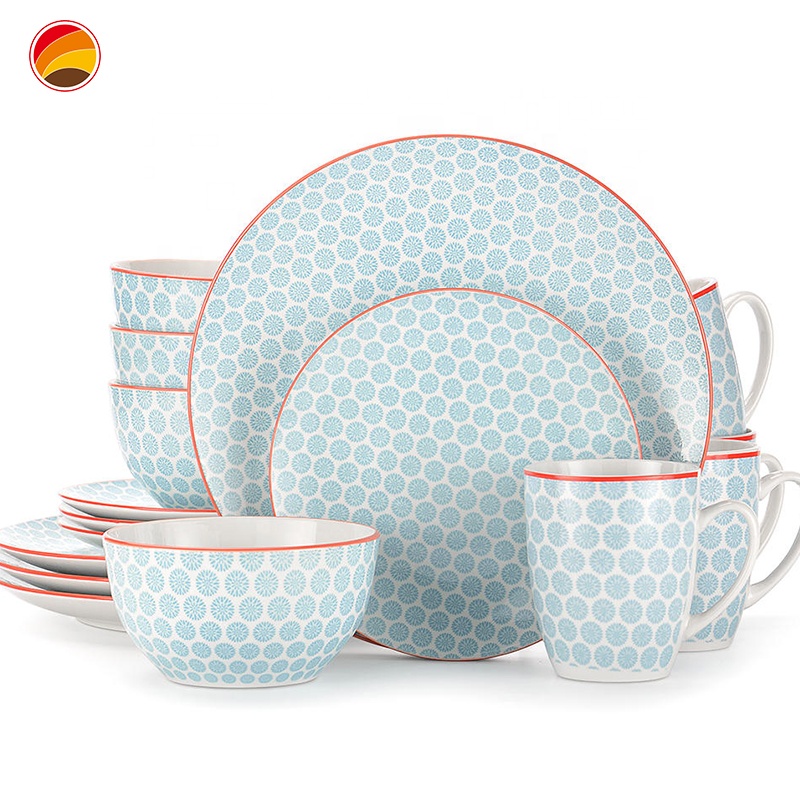 Wholesale new design tableware ceramic dinner set colourful fine dinner plates porcelain dinner set