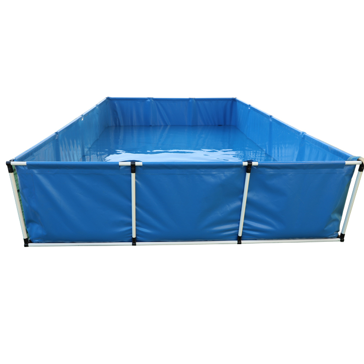 Aquaculture outdoor custom large square plastic pvc tarpaulin farming fish tank with oxygen air pump for aquarium