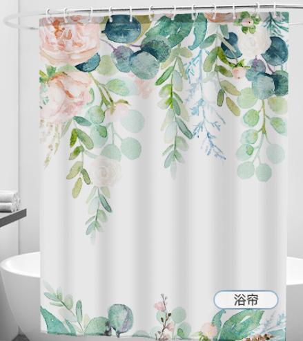 Wholesale Printed Bath Curtains Waterproof Eco Friendly Bathroom Curtain Set Custom Made Shower Curtain