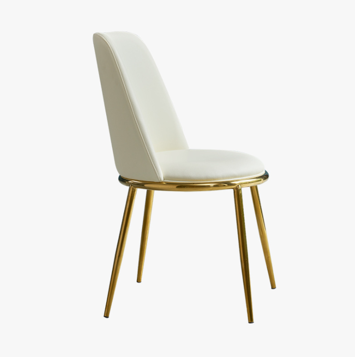 Iron gold plated nordic dining chair simple modern designer casual soft bag creative cafe home restaurant chair