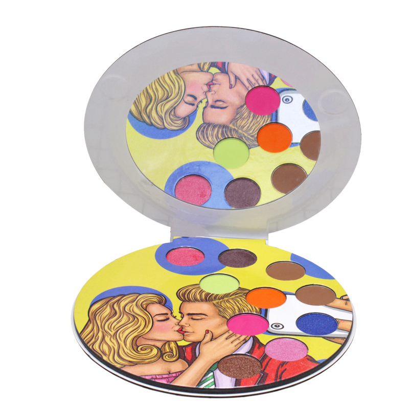 Diy high pigmented custom 10 цветов круглая форма тени для век Палитра с зеркалом