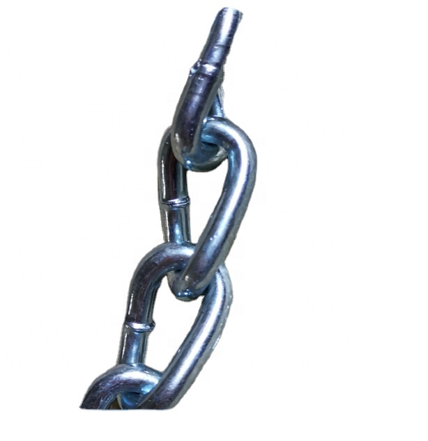 DIN5685A Short Welded Mild Steel Blue White Galvanized Twisted Link Chain