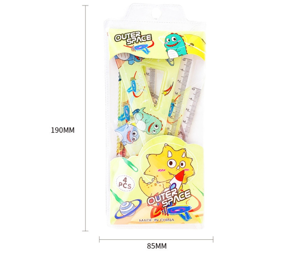 Kawaii Kids Stationery Anime Character Cartoon Cute Plastic Rulers Set for School WR001