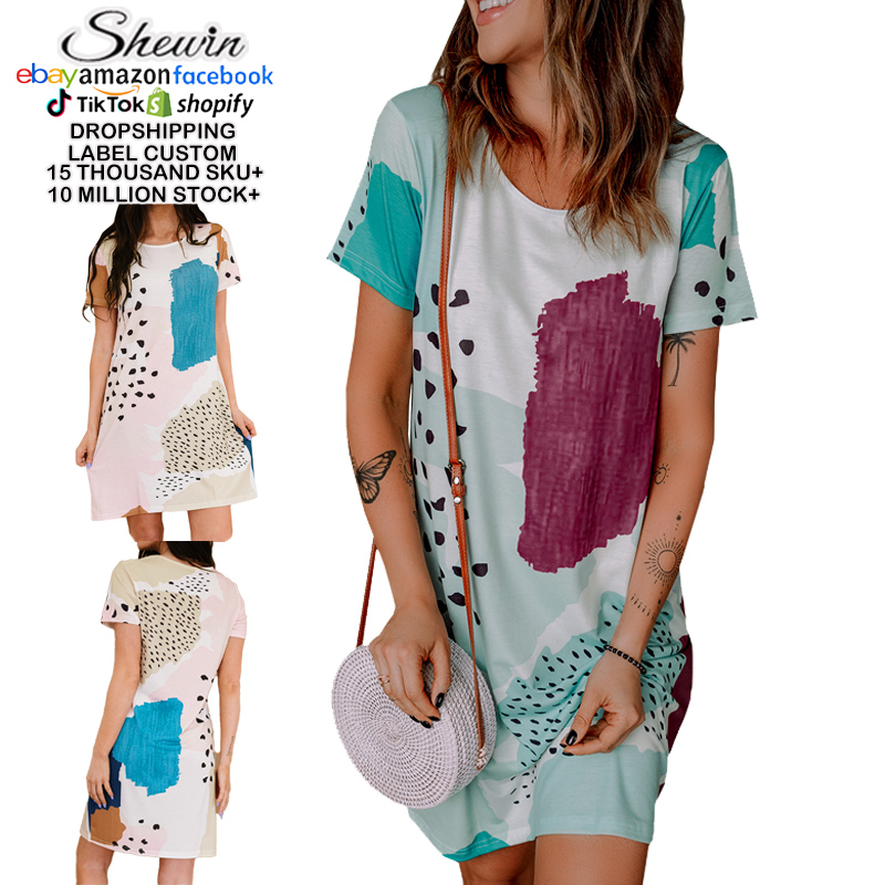 Women для Printed Casual Mini Dress, Summer Dress, Trending Clothing, New Arrivals 2023