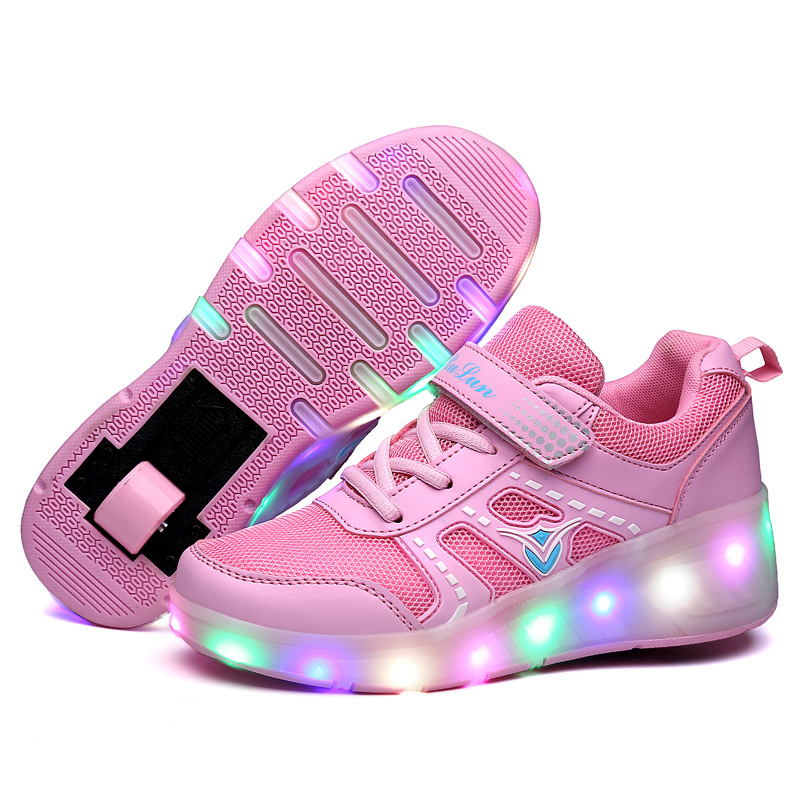 2021 popular Automatic Led Lights Roller Skates Fashion Boys and Girls Glowing Sneakers heelys in flashing roller