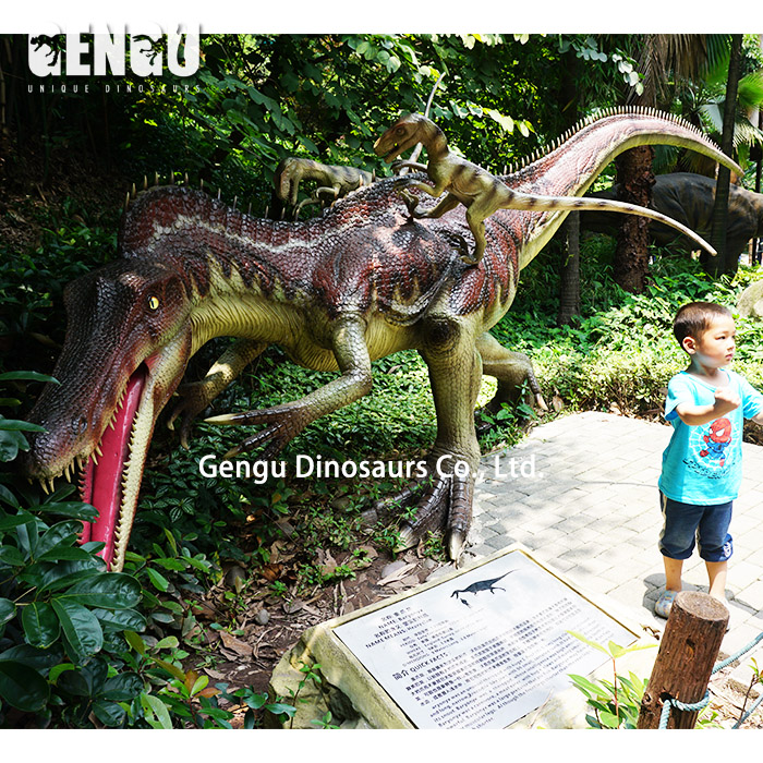 Large outdoor playground fiberglass dinosaur model