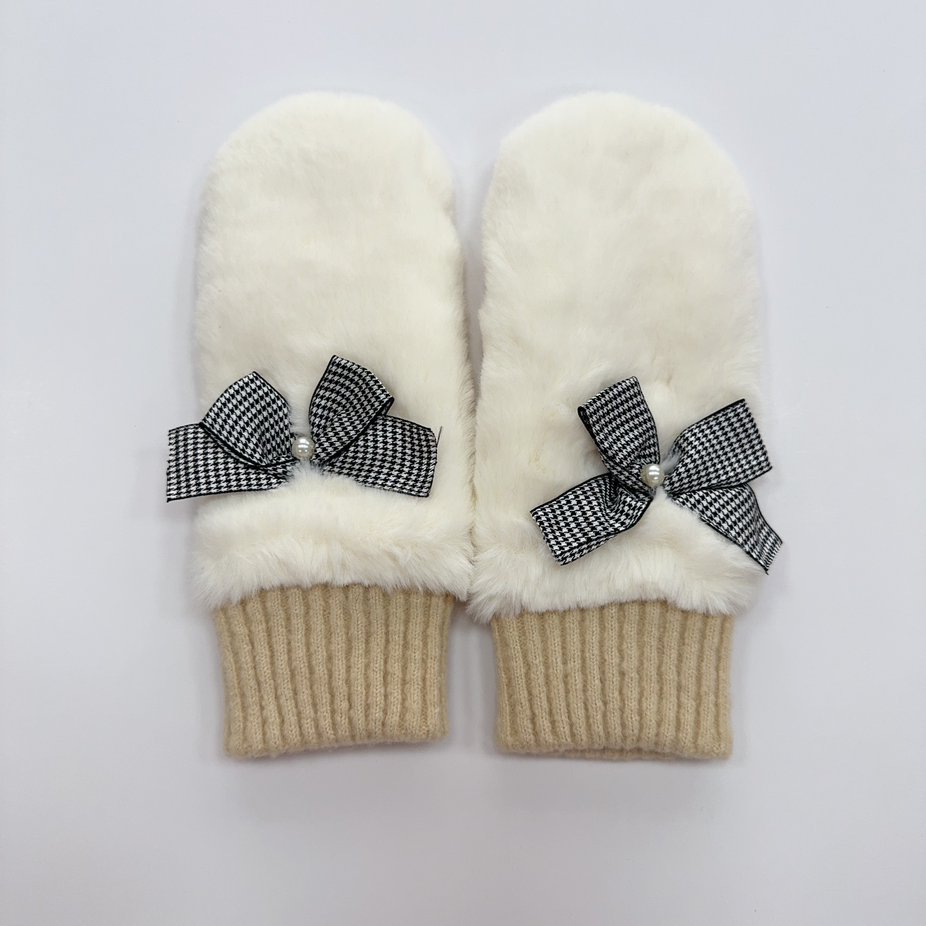 Winter Women's One Finger Sewn Gloves, Thick and Warm Gloves Accept Customized Logo