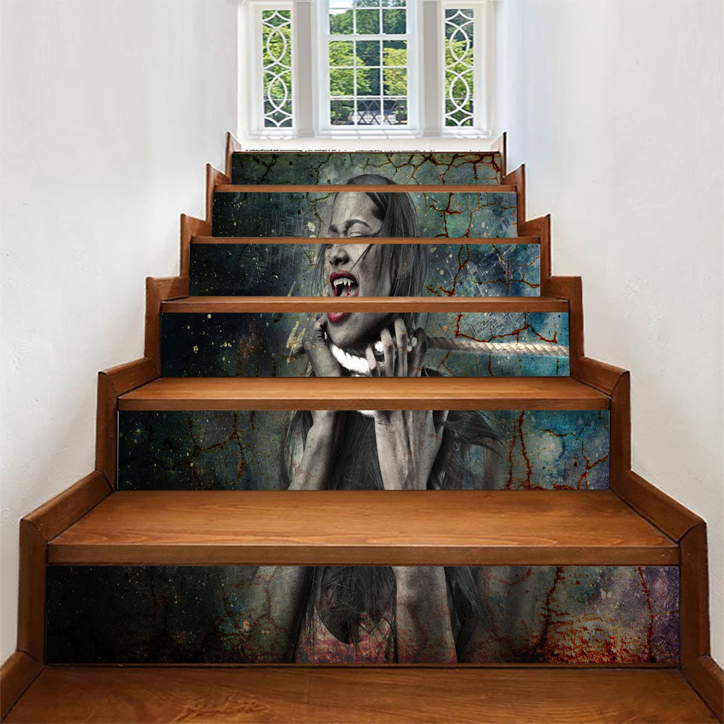 pvc Halloween 3D real door stickers removable waterproof wall stickers